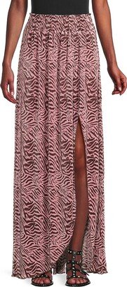 Vivica Zebra-Print Maxi Skirt