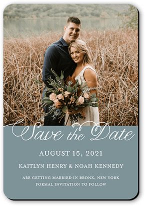 Save The Date Cards: Simply Saved Save The Date, Grey, Magnet, Matte