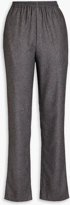 Mélange silk and cashmere-blend canvas tapered pant