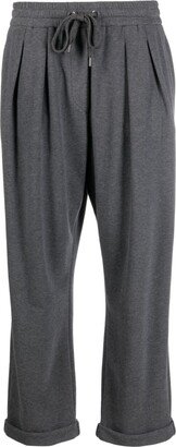 Pleated Cropped Track Pants