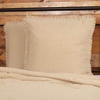 Burlap Euro Sham with Fringed Ruffle