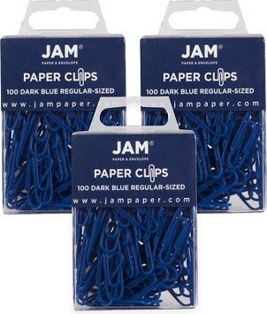 JAM Paper & Envelope JAM Paper Colored Standard Paper Clips Small 1 Inch Dark Blue Paperclips 42186868B