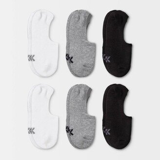 Women' Extended Size Cuhioned 6pk Liner Athletic Sock - All in Motion™ - White/Heather /Black 8-12