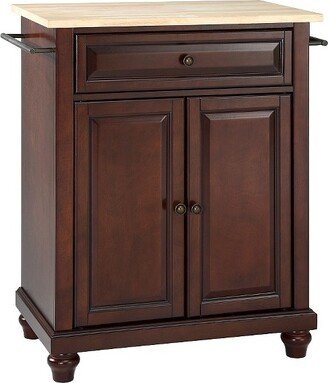 Cambridge Natural Wood Top Portable Kitchen Island - Vintage Mahogany