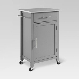Savannah Stainless Steel Top Compact Kitchen Island Cart Gray