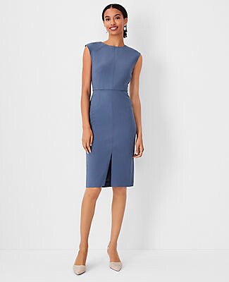 The Petite Crew Neck Sheath Dress in Bi-Stretch