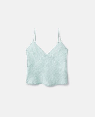 Monogram Print Silk Cami Top-AA