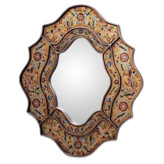 Handmade 'Song of Spring' Wood-frame Mirror - 9.75 W x 13.0 H