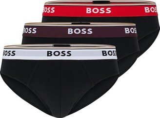 Three-pack of stretch-cotton briefs with logo waistbands-AA
