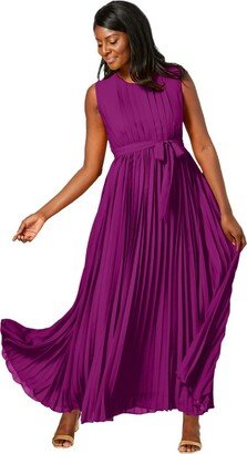 Jessica London Women’s Plus Size Pleated Maxi Dress, 12 W - Berry Pink
