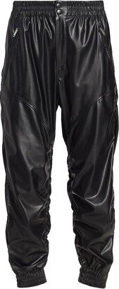 Bolena Faux Leather Joggers-AA