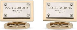 Logo-Plaque Square Cufflinks-AA