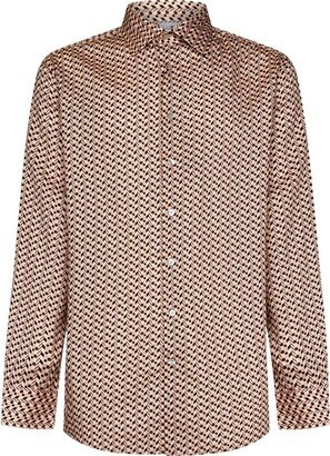 Allover Geometric-Pattern Buttoned Shirt