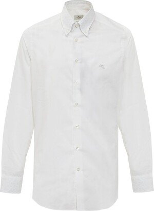 Logo-Embroidered Buttoned Shirt-AA