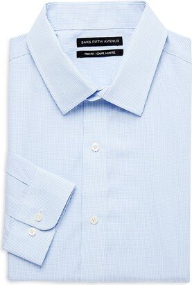 Saks Fifth Avenue Made in Italy Saks Fifth Avenue Men's Microchecks Trim Fit Dress Shirt