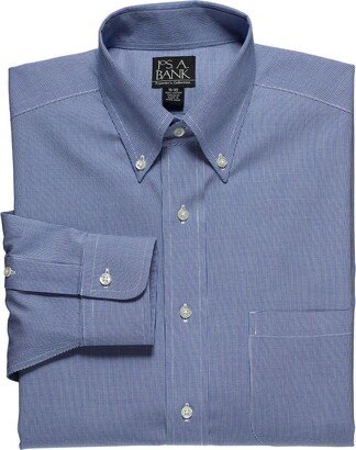 Big & Tall Men's Traveler Collection Traditional Fit Button-Down Collar Micro Houndstooth Dress Shirt