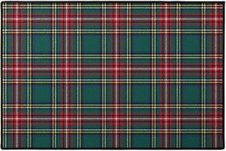 Door Mats: Royal Stewart Tartan Plaid - Multi Door Mat, Green