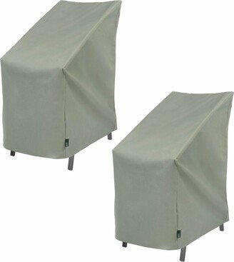 Modern Leisure Basics Stackable Patio Chair Cover, 27 Square X 49H, 2-Pack, Sage - 27L x 27W x 49H