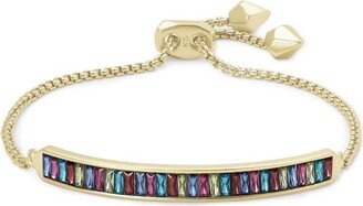 Jack Adjustable Gold Chain Bracelet in Multi Crystal