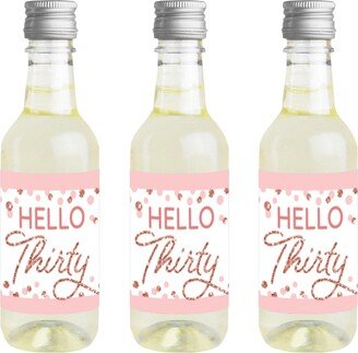 Big Dot Of Happiness 30th Pink Rose Gold Birthday Mini Wine Bottle Labels Party Favor 16 Ct