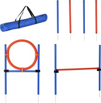 Dog Agility Training Equipment with Easy 3-Piece Set, Dog Obstacle Course for Backyards of Small Size, Includes Dog Hurdles, Weave poles, Hoop