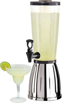 102oz Plastic/Steel Beverage Dispenser with Ice Tube and EZ-Pour Spigot - Silver