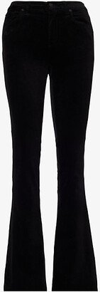 Womens Black Bootcut Mid-rise Regular-fit Stretch-denim Jeans