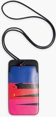 Tsunehisa Kimura color-block printed leather phone case