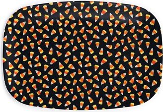 Serving Platters: Watercolor Candy Corn - Black Serving Platter, Black