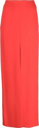 Crepe High-Waisted Maxi Skirt-AA