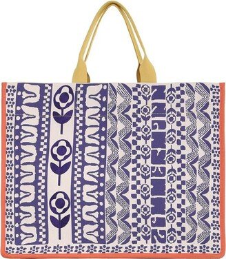 Patterned Jacquard Top Handle Bag