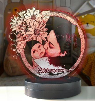 Acrylic Custom Photo Led Light, Personalized 3D Night Light For Mom & Baby, Laser Engraving Picture Lamp, Lamp