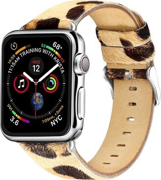 Men's and Women's Apple Leopard Colored Leather Replacement Band 40mm