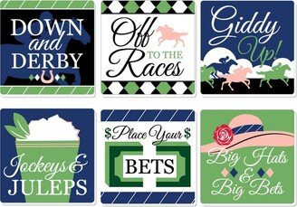 Big Dot Of Happiness Kentucky Horse Derby - Funny Horse Race Party Decor - Drink Coasters - Set of 6