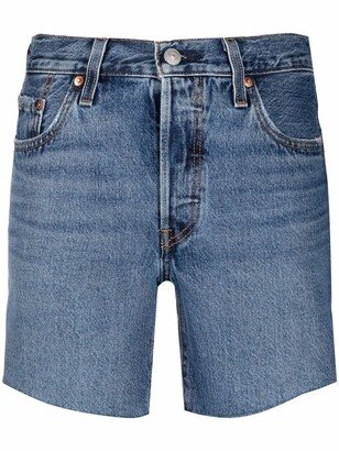 High-Waisted Denim Shorts-AH