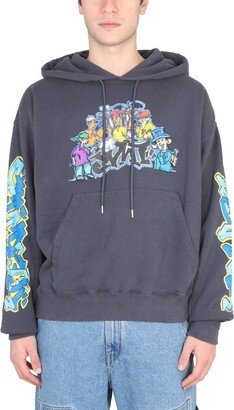 Graphic Printed Drawstring Hoodie-AF