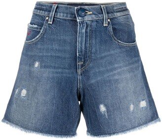 Distressed Denim Shorts-AO