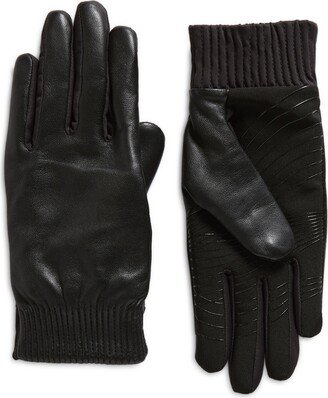 Accordion Cuff Leather Gloves