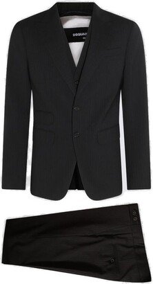 Single Breasted Pinstriped Three-Piece Suit