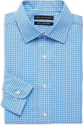 Saks Fifth Avenue Made in Italy Saks Fifth Avenue Men's Slim Fit Tattersall Dress Shirt