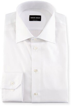 Solid Cotton Dress Shirt, White