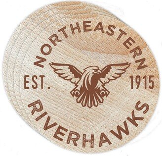 R & Imports Northeastern State University Riverhawks Wood Coaster Engraved 4-Pack