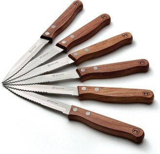 6pc Rosewood Steak Knives Set