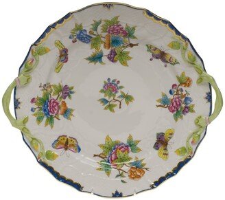 Queen Victoria Blue Chop Plate with Handles