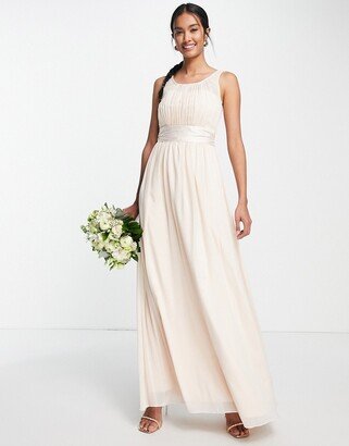 Bridesmaid chiffon maxi dress in blush