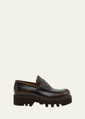 Leather Penny Loafers-AH