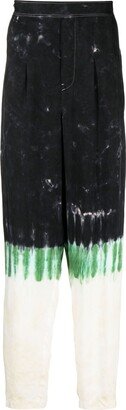 Tie-Dye Print Straight-Leg Trousers