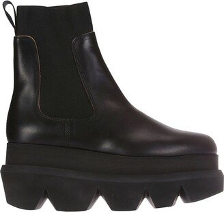 Rounded Toe Platform Chelsea Boots