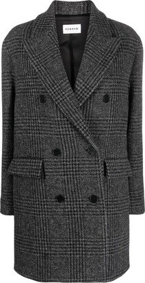 Houndstooth Double-Breasted Coat-AC