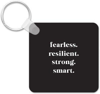 Key Chains: Fearless Resilient Key Ring, Square, Multicolor